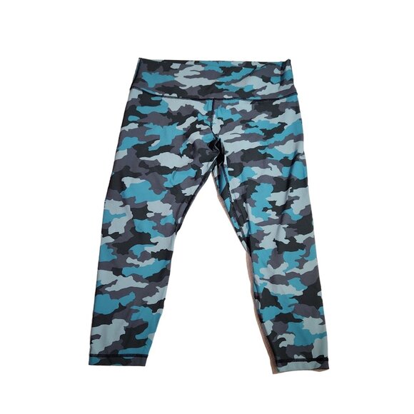 Lululemon Wunder Under High Rise Tight Heritage 365 Camo Tidewater Teal Women 18 - Picture 1 of 12
